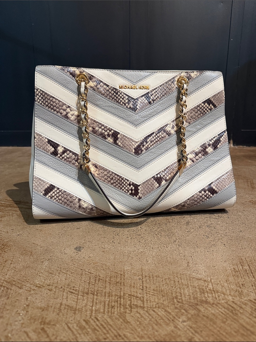 Michael Kors Leather/Snakeskin Satchel